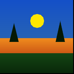 Sunset at 256x256